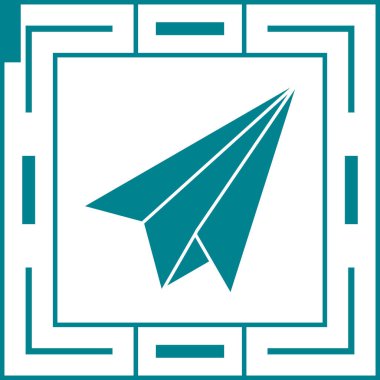 Kağıt Uçak simgesi. vektör çizim