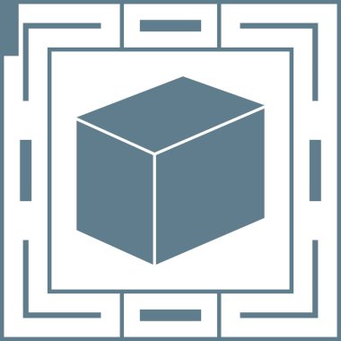 küp simge vektör çizim