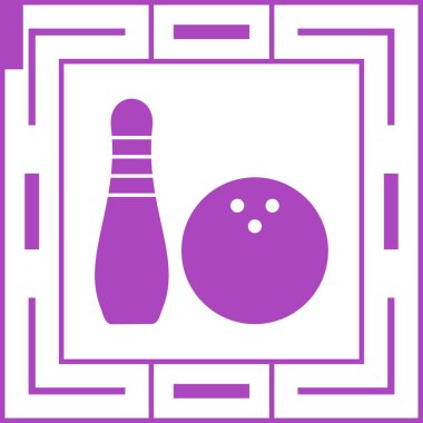 Bowling topu ikonu vektör illüstrasyonu