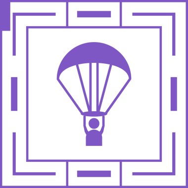 Paraşüt. Web simgesi basit tasarım