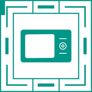 Mikrodalga. Web simgesi basit illüstrasyon