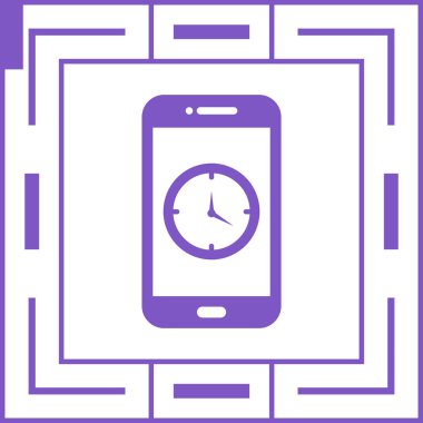 Bir akıllı telefonun saat ile vektör çizimi