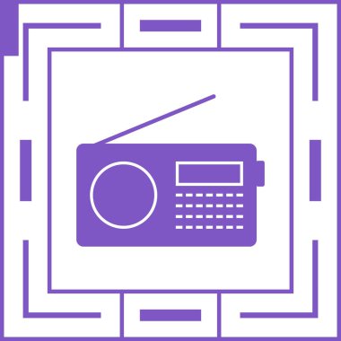Radyo. Web simgesi basit illüstrasyon