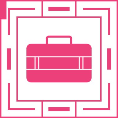 Bir bavul simgesinin vektör illüstrasyonu