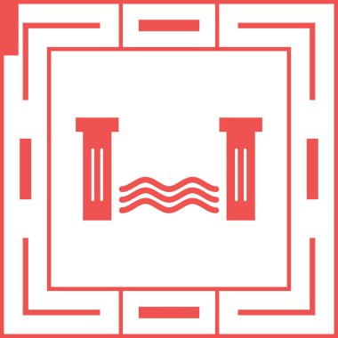 Su barajı. Web simgesi basit illüstrasyon