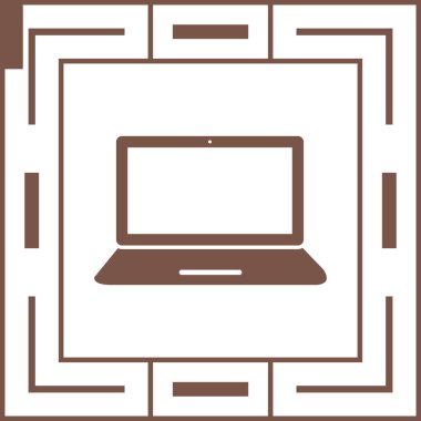 dizüstü bilgisayar simgesi, web basit illüstrasyon