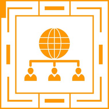 Web İstemcisi Sunucusu Web simgesi vektör illüstrasyonu