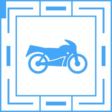 Beyaz arkaplanda mavi motosiklet simgesi izole edildi