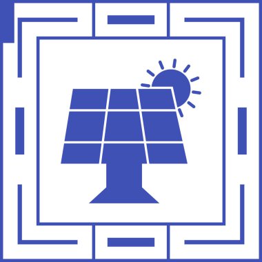 Moda Biçimli Güneş Paneli Simgesi İzole Arkaplan