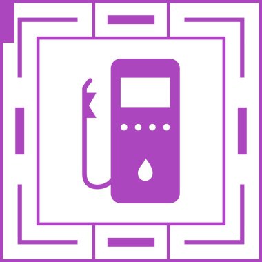 Bir benzin istasyonunun vektör illüstrasyonu