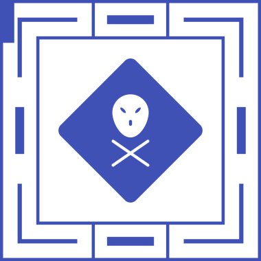 Mavi ve beyaz bir ikonun vektör illüstrasyonu