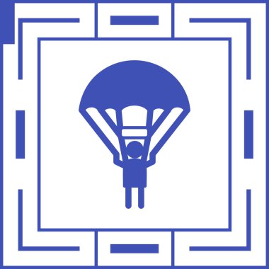 Paraşüt. Web simgesi basit illüstrasyon