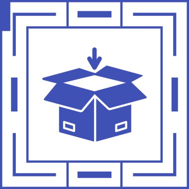 Kutu. Web simgesi basit illüstrasyon
