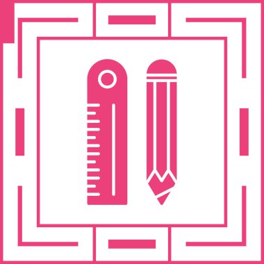 Pembe üzerine izole edilmiş kalem vektörü simgesi