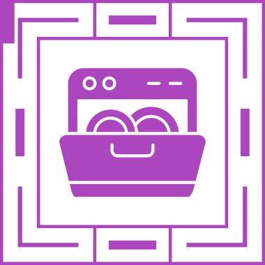 Bulaşık makinesi simge vektör çizim