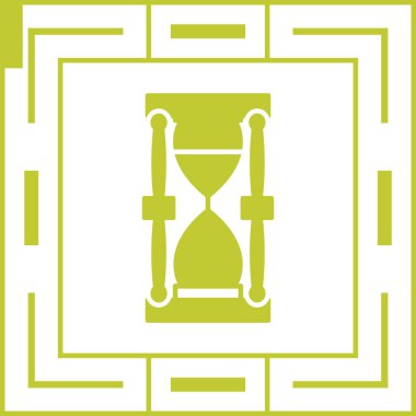 Beyaz arkaplanda yeşil kum saati simgesi izole edildi. Zaman cam ikonu. Kum saati simgesi. Zaman yönetimi konsepti. vektör illüstrasyonu