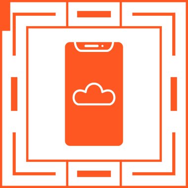 Mobil Bulut Simgesi, Vektör İllüstrasyonu