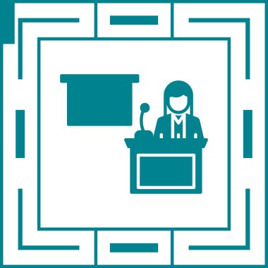 Konferans toplantı simgesi, vektör illüstrasyonu