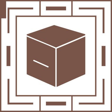 küp kutusu web simgesi, vektör illüstrasyonu
