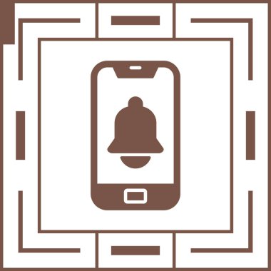 Bildirimli cep telefonu. Web simgesi basit illüstrasyon