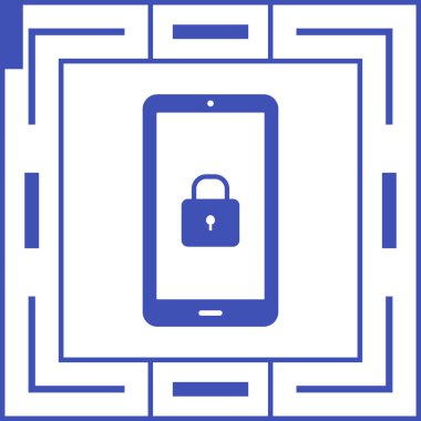 Mobil Güvenlik simgesi. Vektör çizim