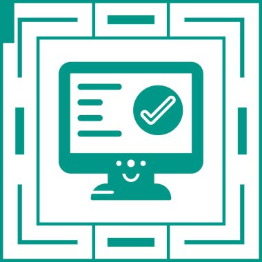 Bir dizüstü bilgisayar simgesinin vektör illüstrasyonu