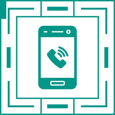 arama simgesi vektör illüstrasyonlu cep telefonu