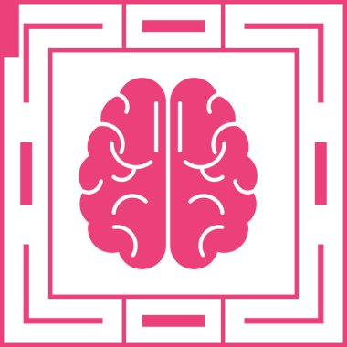 beyin ikonu vektör illüstrasyonu