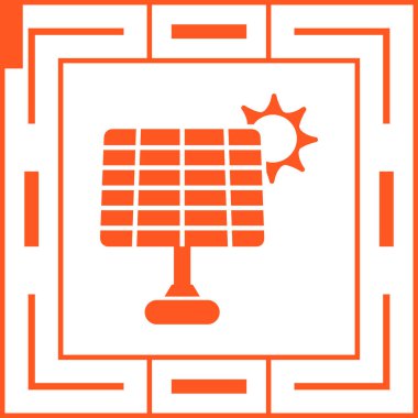 Güneş paneli simgesi, vektör tasarımı