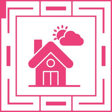 bir bulut simgesi olan ev