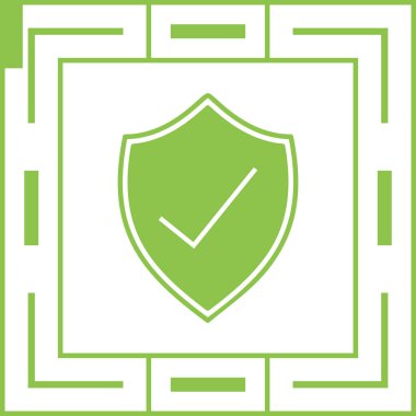 onay işareti simgesi ile kalkan. vektör çizim