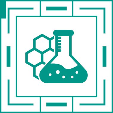 Kimyasal matara. Web simgesi basit illüstrasyon