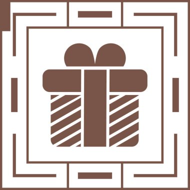 Beyaz arkaplanda vektör hediye kutusu simgesi