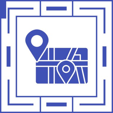 harita simgesinin vektör illüstrasyonu