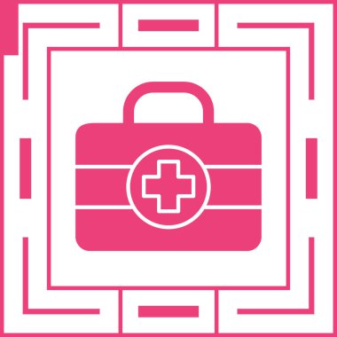 İlk Yardım Kutusu simgesi, vektör illüstrasyonu