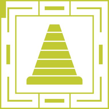 Beyaz arkaplanda yeşil ve sarı çizgili Noel ağacı simgesi var. Mutlu noeller ve mutlu yıllar. Renkli taslak konsepti. vektör illüstrasyonu