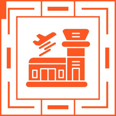 Airport simgesini. Vektör çizim