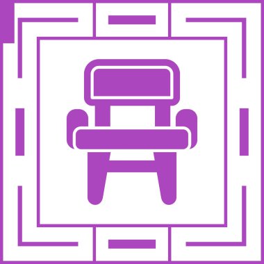 Sandalye Simgesi, vektör illüstrasyonu