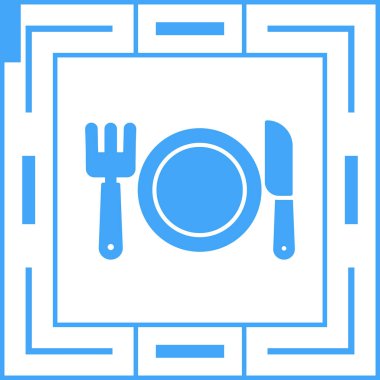 Restoran simgesi, vektör illüstrasyonu