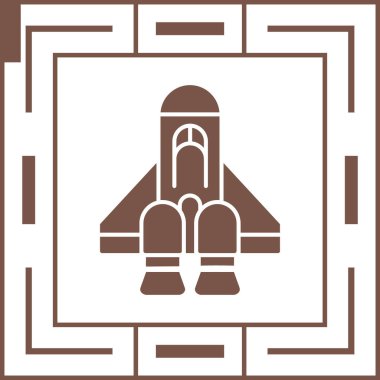 Roket web simgesi, vektör çizim