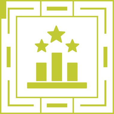 Yeşil ve beyaz bir ikonun vektör illüstrasyonu