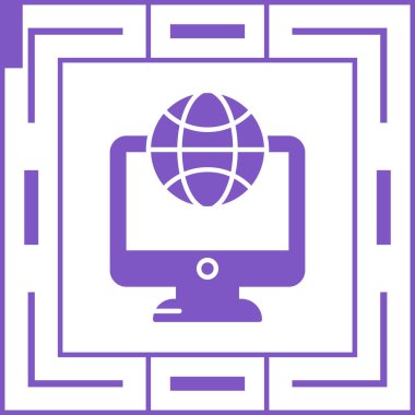 - İnternet. Web simgesi basit illüstrasyon