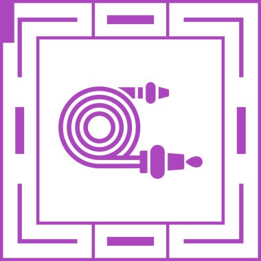 Siyah çizgi elektrik dolgu simgesi beyaz arkaplanda izole edildi. Bağlantı enerjisi ve elektriğin kesilmesi. mor kare rastgele noktalar. vektör illüstrasyonu