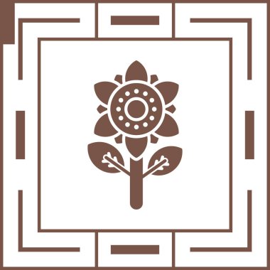 beautiful flower vector line icon