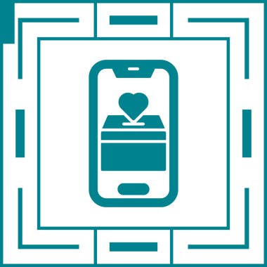 kalp ikonu vektör illüstrasyonlu akıllı telefon