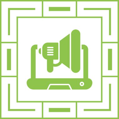 Beyaz arkaplanda izole edilmiş bir video kamera ikonu ekranında yeşil kamera ve kulaklıklar. Konsepti ayarlamak, ayara hizmet etmek. bakım, onarım, onarım