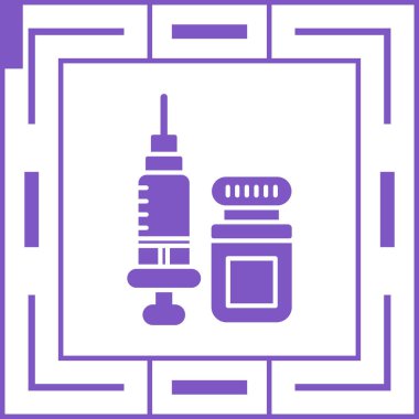 Aşı şişesi ikonu. vektör illüstrasyonu