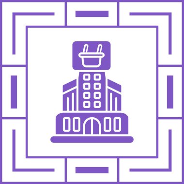 Bir bina simgesinin vektör illüstrasyonu