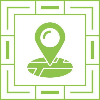 gps harita konum simgesi ana hat biçiminde