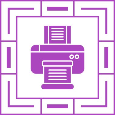 Yazıcı simgesi vektör illüstrasyonu